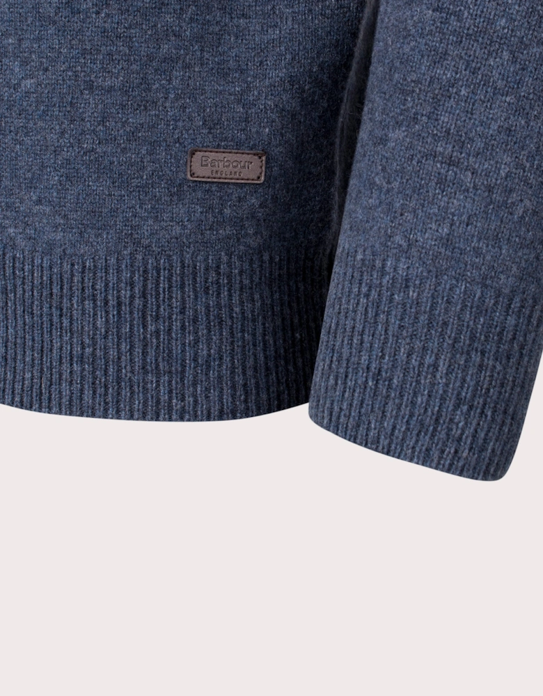 Essential Patch Quarter Zip Knitted Jumper