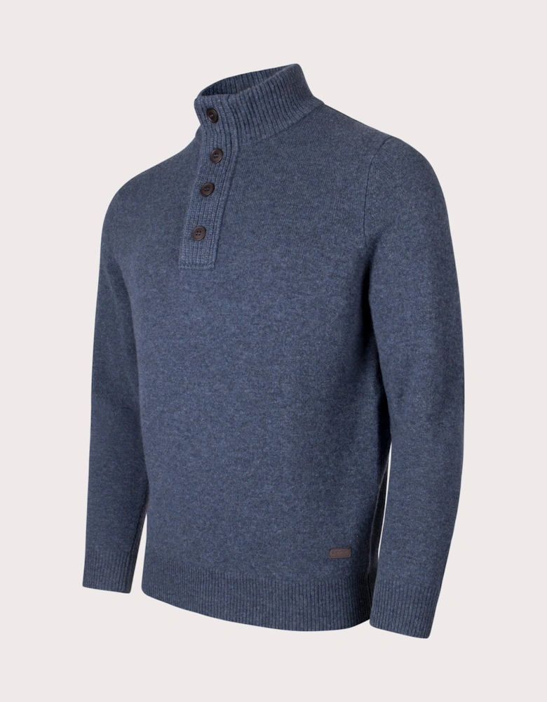 Essential Patch Quarter Zip Knitted Jumper