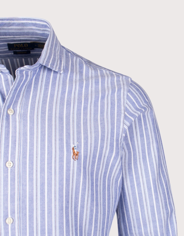 Custom Slim Fit Striped Oxford Shirt