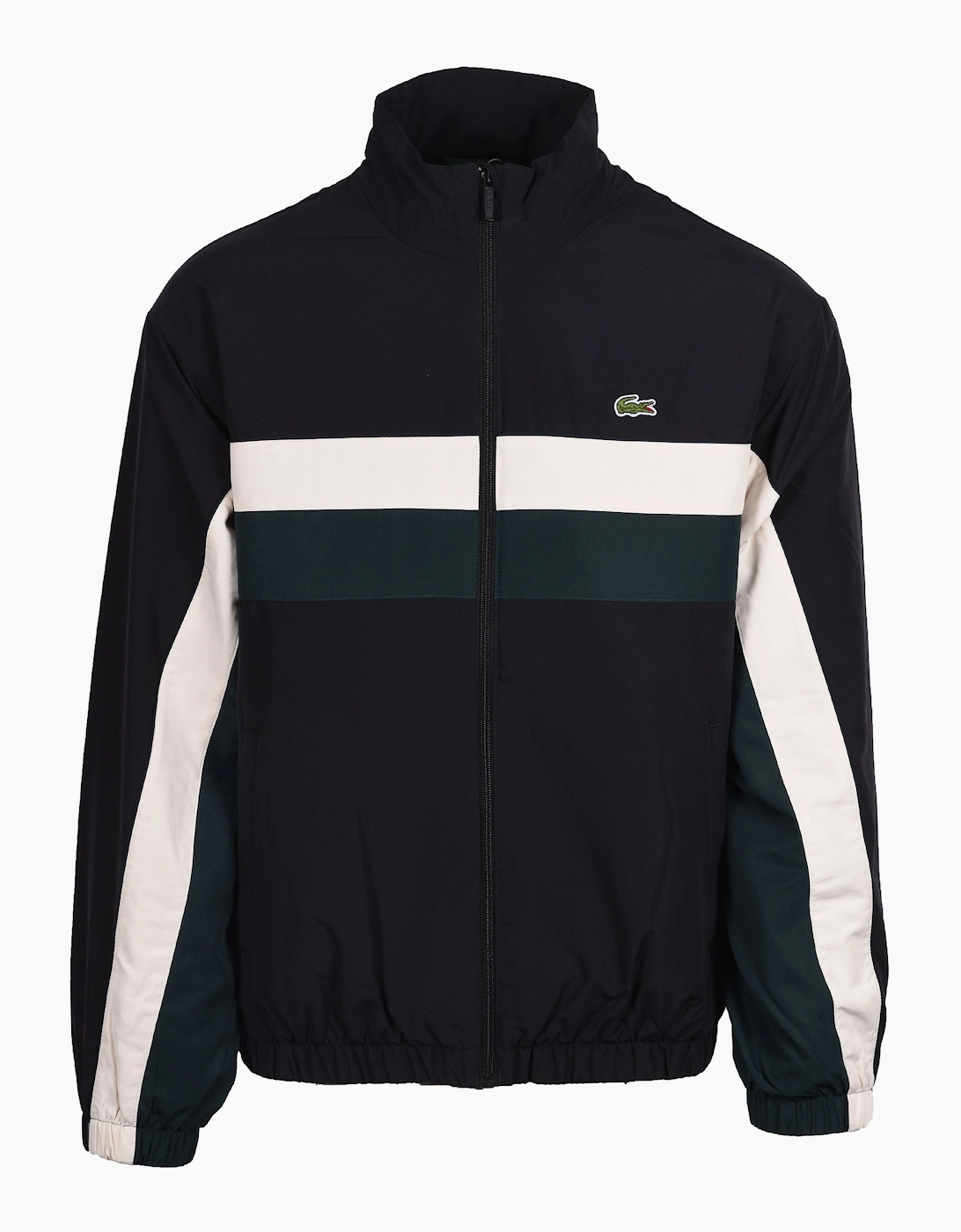 Lacoste Men's Black Colour-Block Jacket /Cream/Green - : 40 Size L