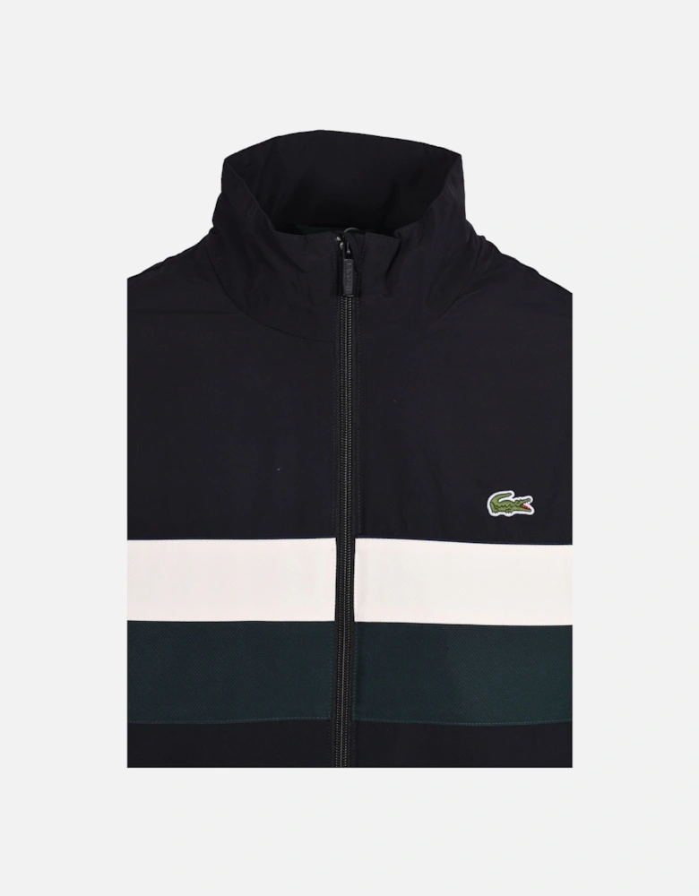 Colour-Block Jacket Black/Cream/Green