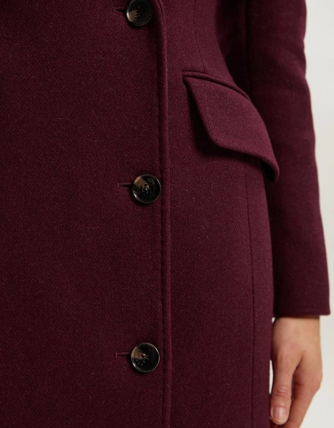 Wool Blend Tailored Fitted Maxi Coat