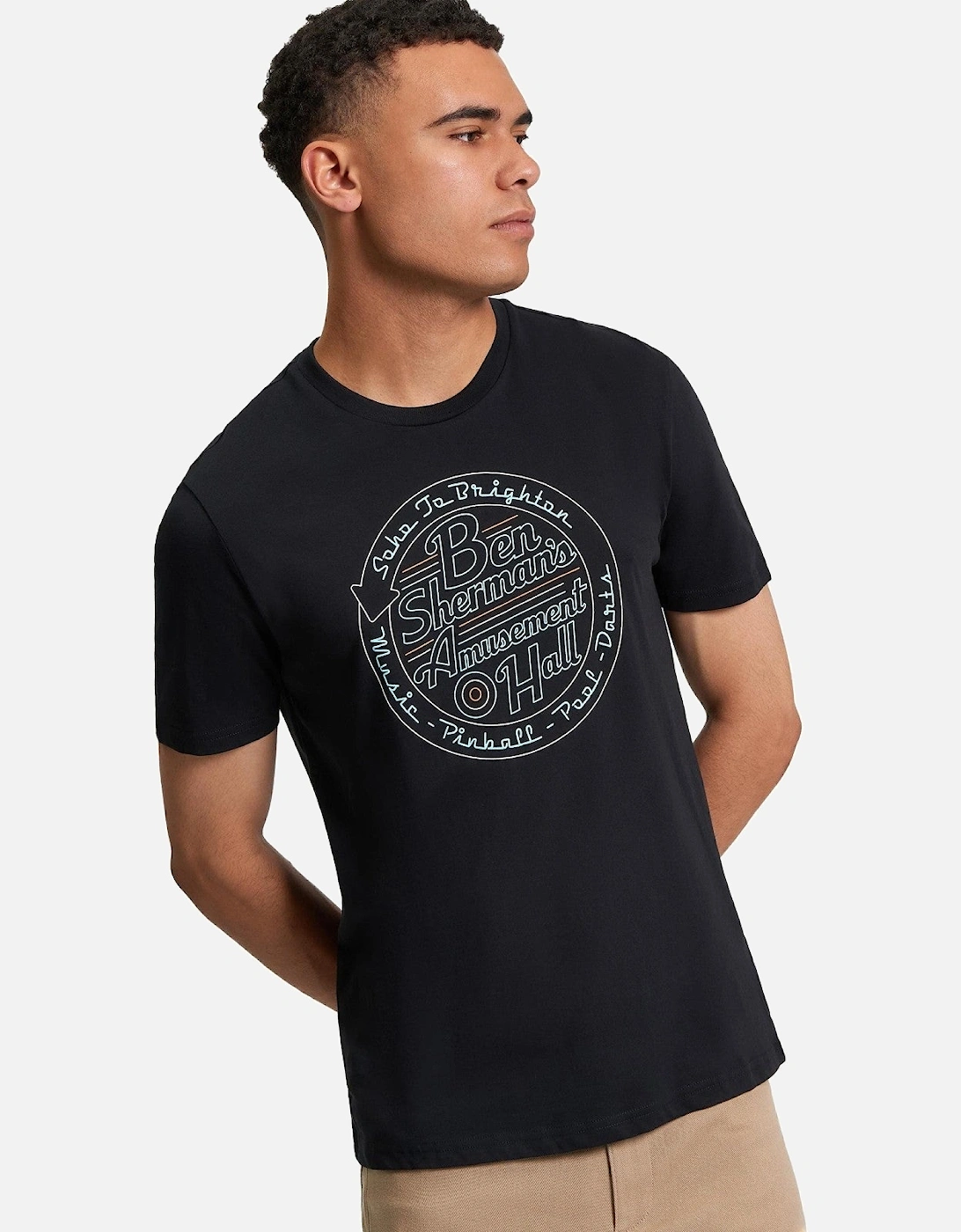 Mens Amusement Hall Graphic Short Sleeve T-Shirt, 2 of 1