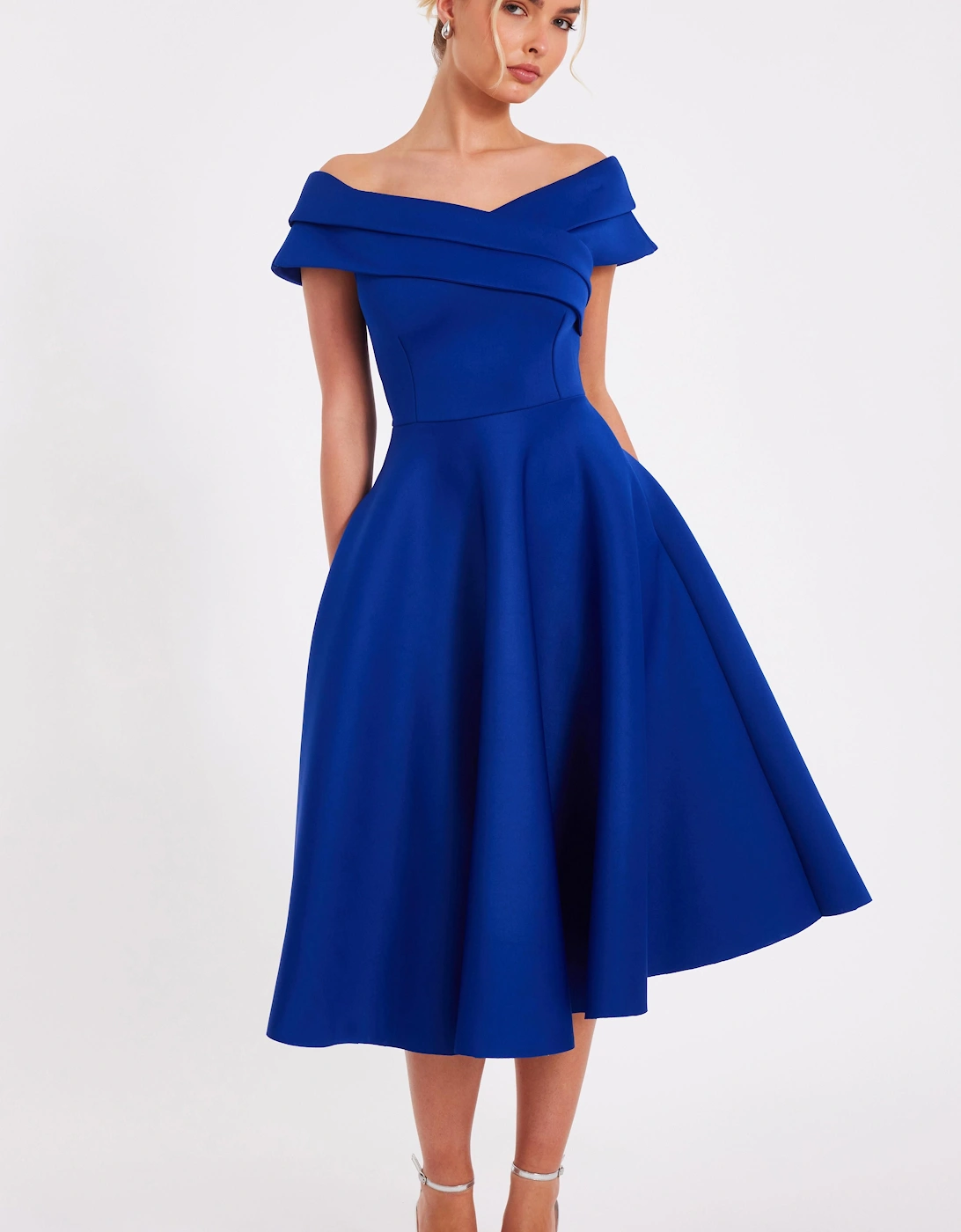 Royal Bardot Midi Dress, 2 of 1