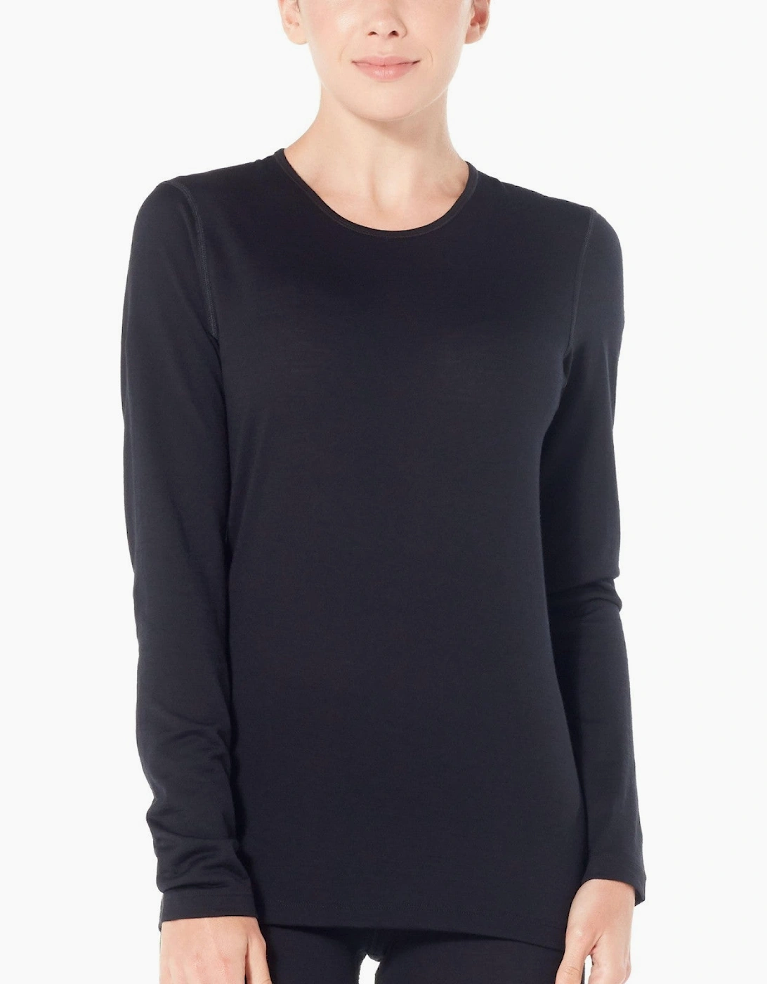 Women's Icebreaker Womens Oasis Long Sleeve Baselayer Top - Black - Size: S