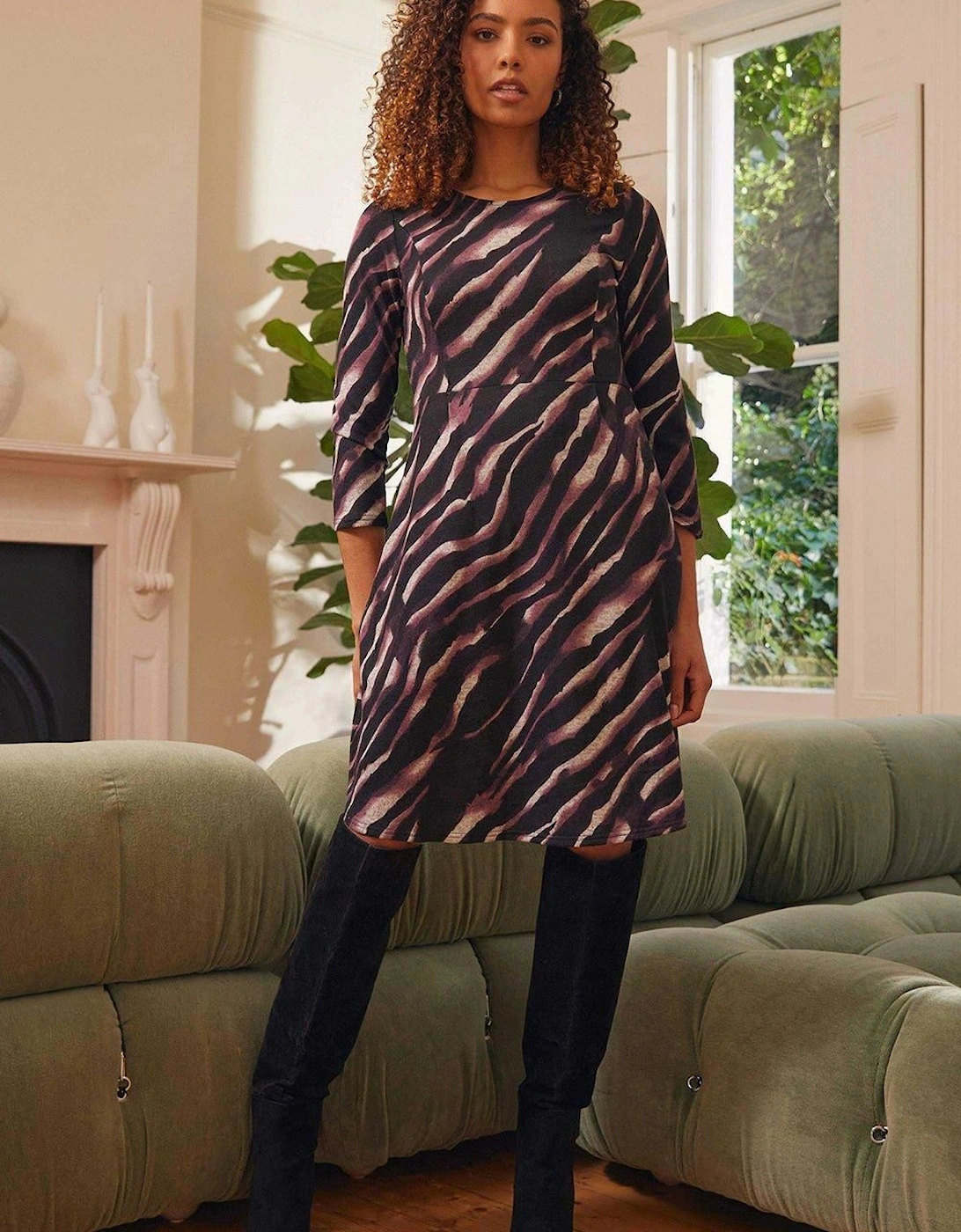 Printed Twist Back Skater Dress, 2 of 1