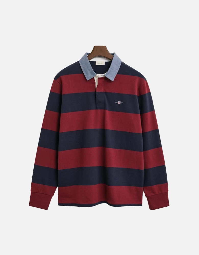 Striped Chambray Heavy Rugger, Plumped Red