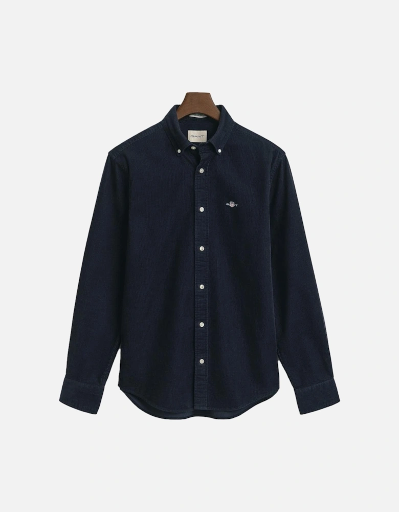 Regular Fit Corduroy Shirt, Evening Blue