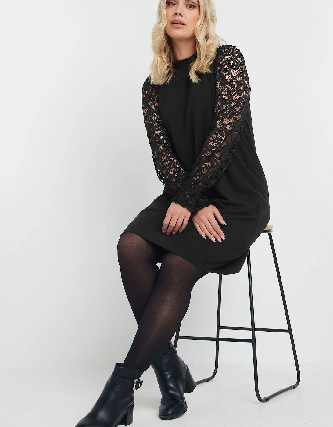 Lace Sleeve Mini Dress, 2 of 1