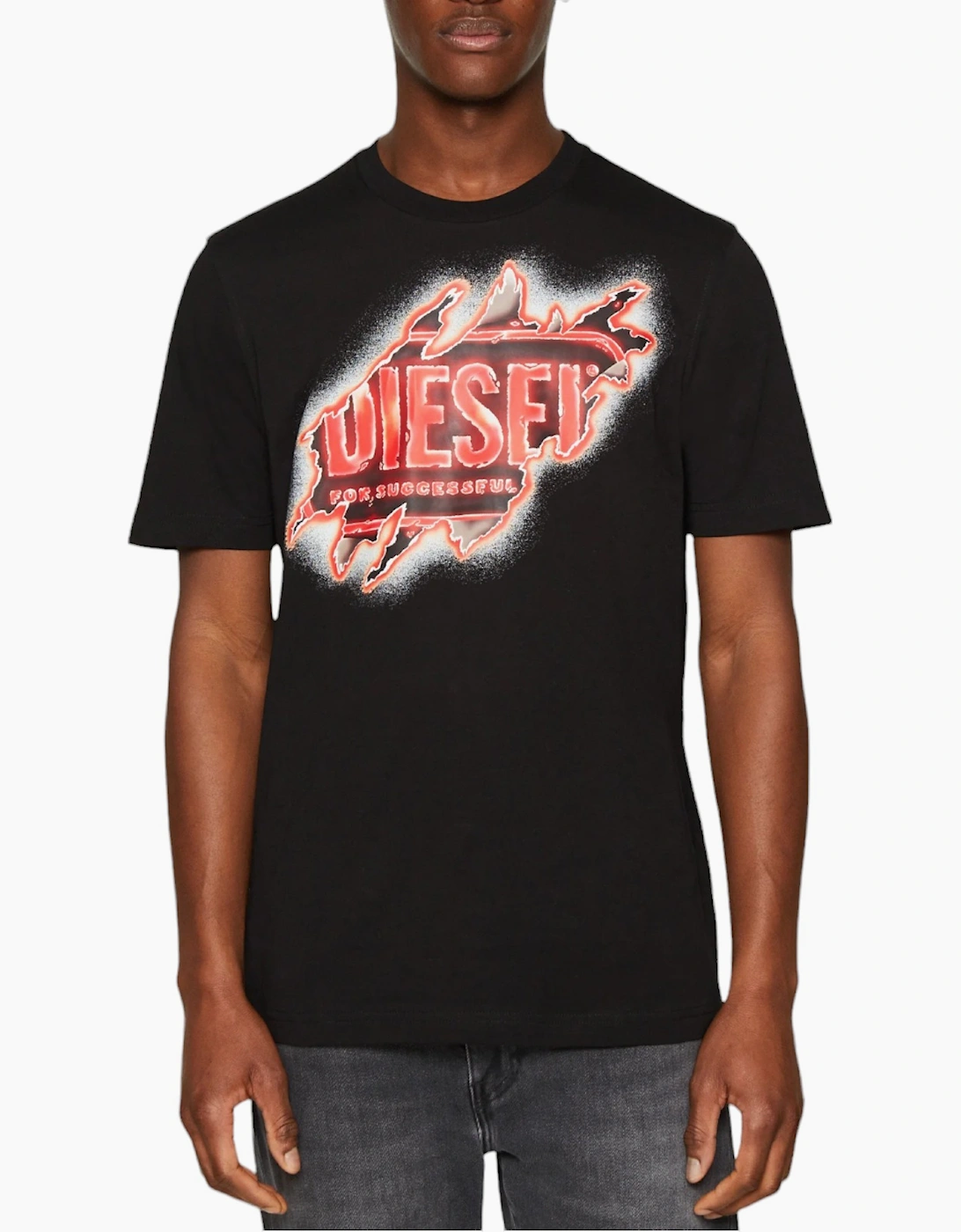 Diesel Men's Black T Just E43 T Shirts Cotton Crew Neck Short Sleeved Casual Summer Tee  Regular/36 S