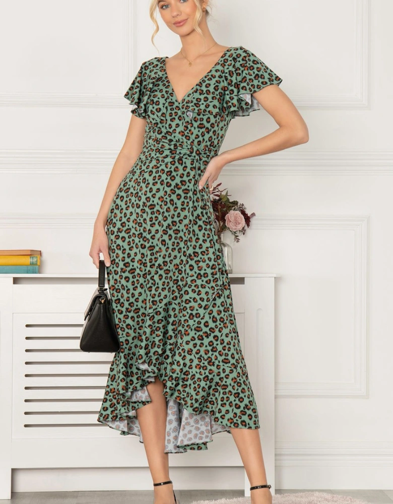 Luciana Frilly Dipped Hem Dress