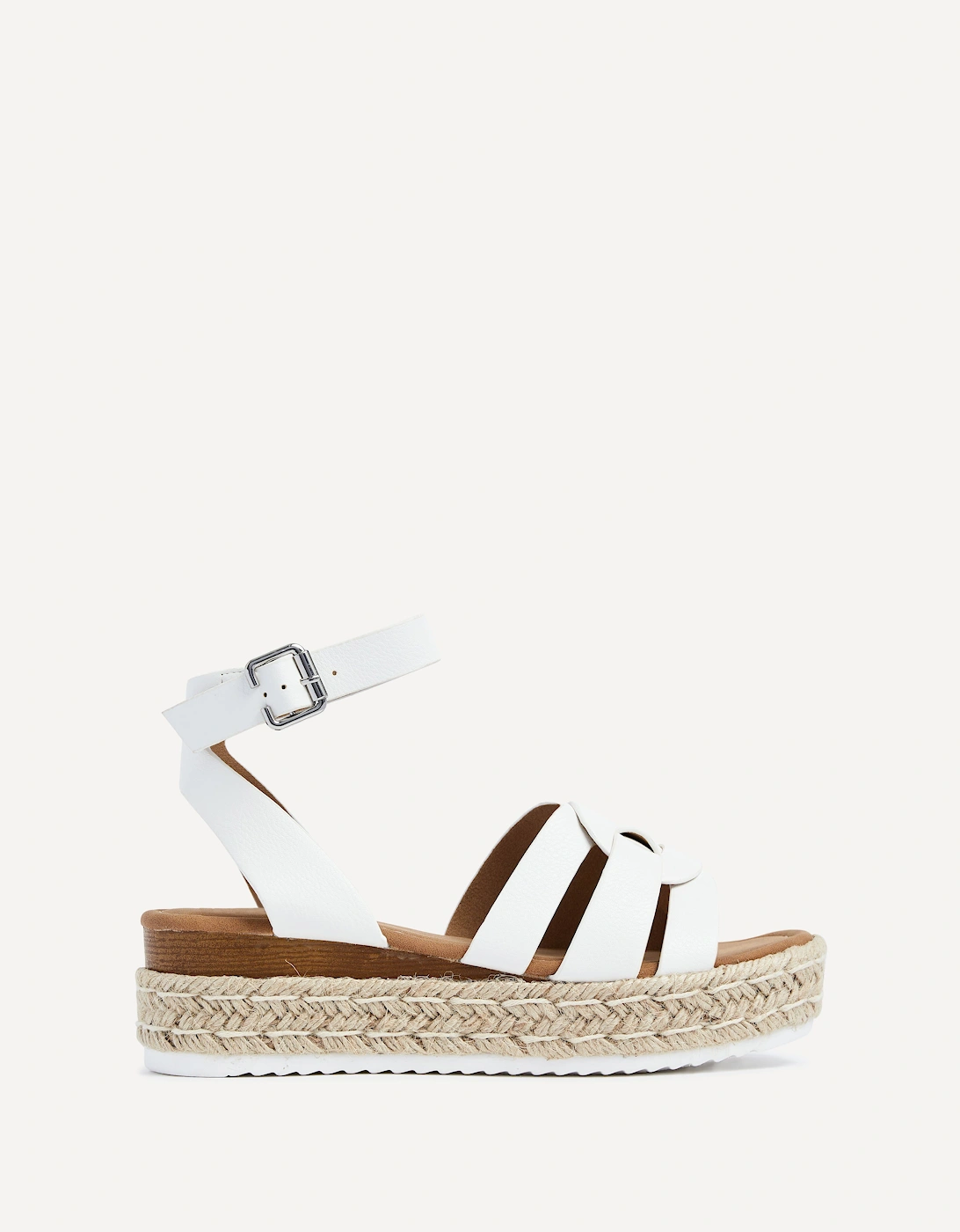 Dacota Tan Faux Leather Woven Espadrille Inspired Flatform Sandal, 2 of 1