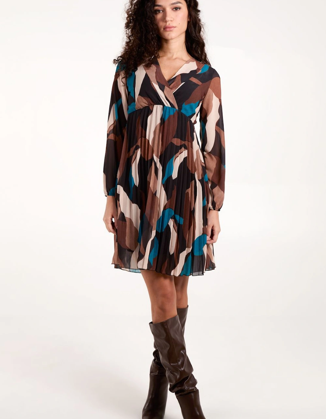 Pleated Wrap Dress, 2 of 1