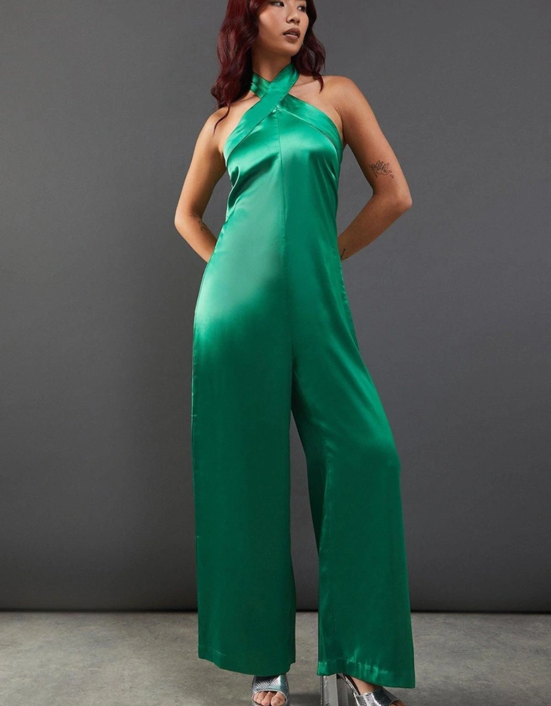 Satin Halterneck Jumpsuit