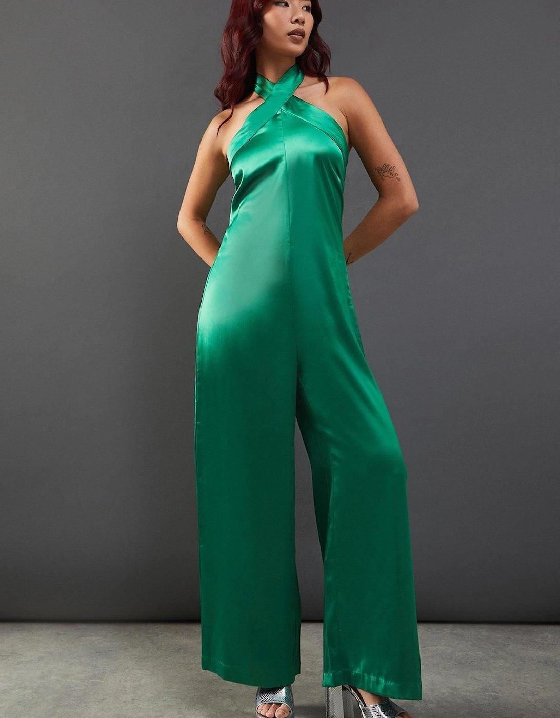 Satin Halterneck Jumpsuit, 2 of 1