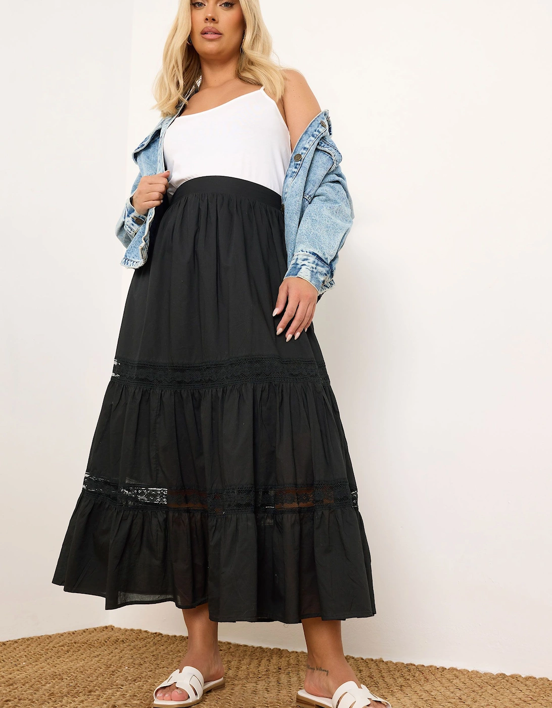 Cotton Tiered Maxi Skirt, 2 of 1