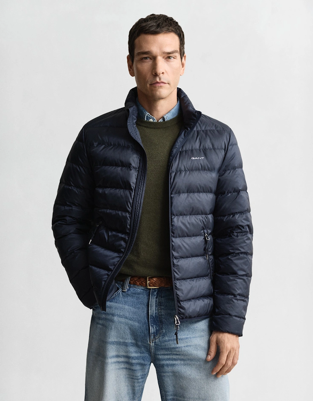 Mens Light Down Padded Jacket - 433 Evening Blue, 5 of 4