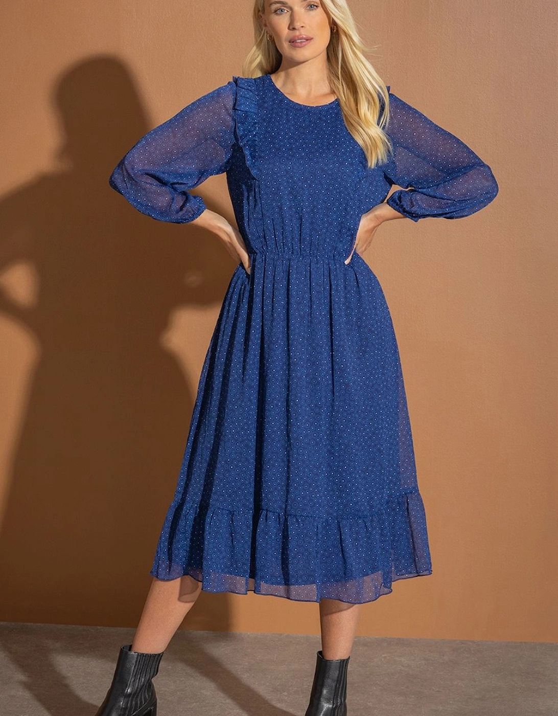 Floral Print Chiffon Dress, 2 of 1