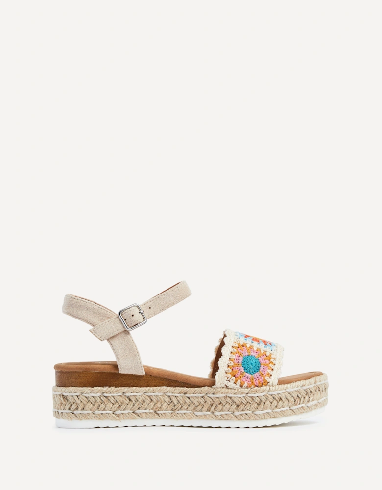 Solana Nude Faux Suede Flatform Wedge