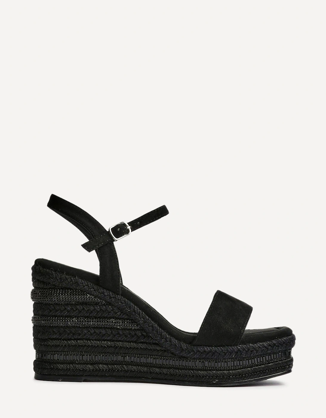 Icon Black Faux Suede Embellished Wedge, 2 of 1