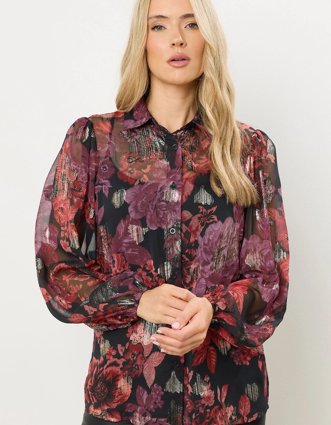Tall Jacquard Rose Blouse, 2 of 1