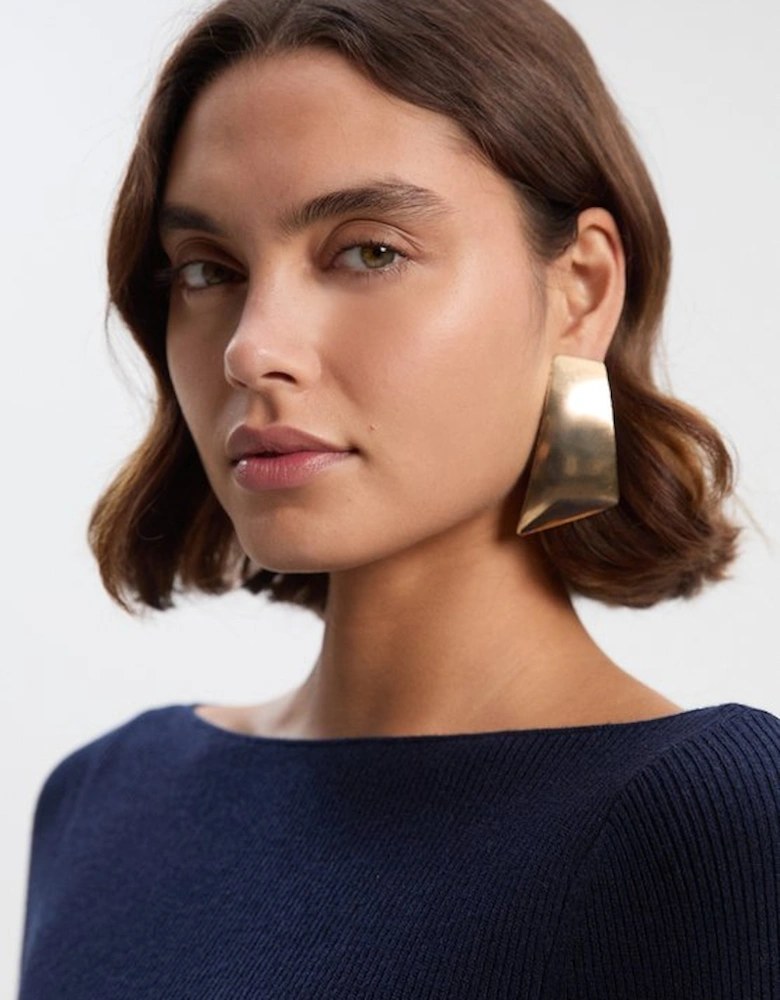 Wool Blend Sheer Knitted Skirt Dress