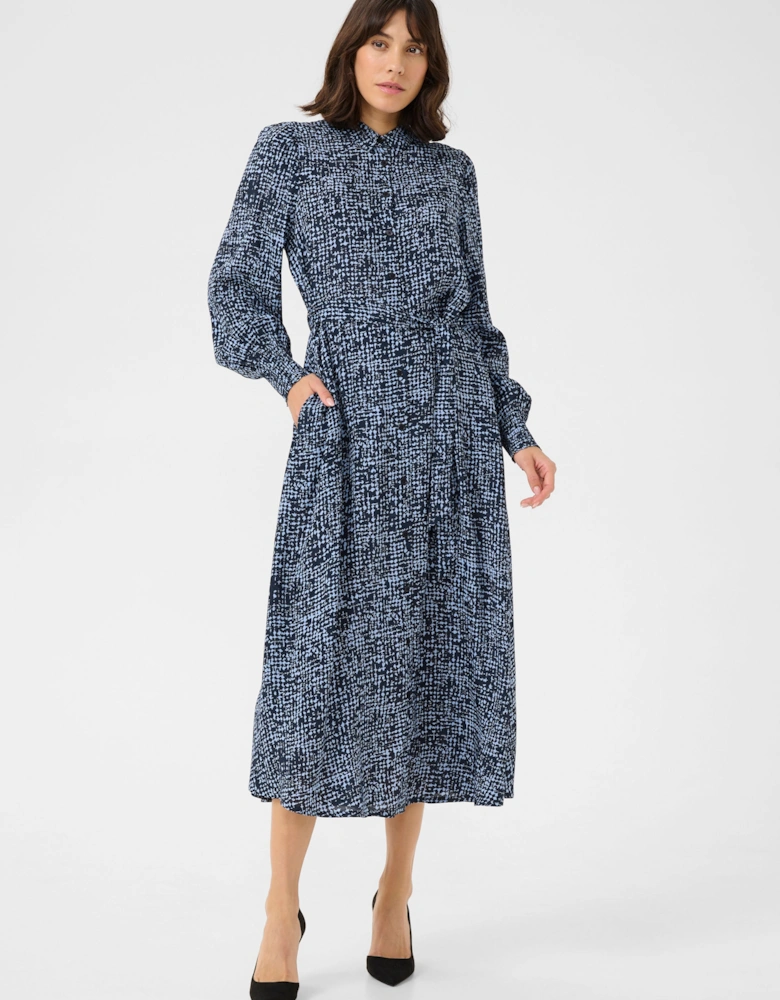 KApollie Button Pocket Maxi Dress Printed