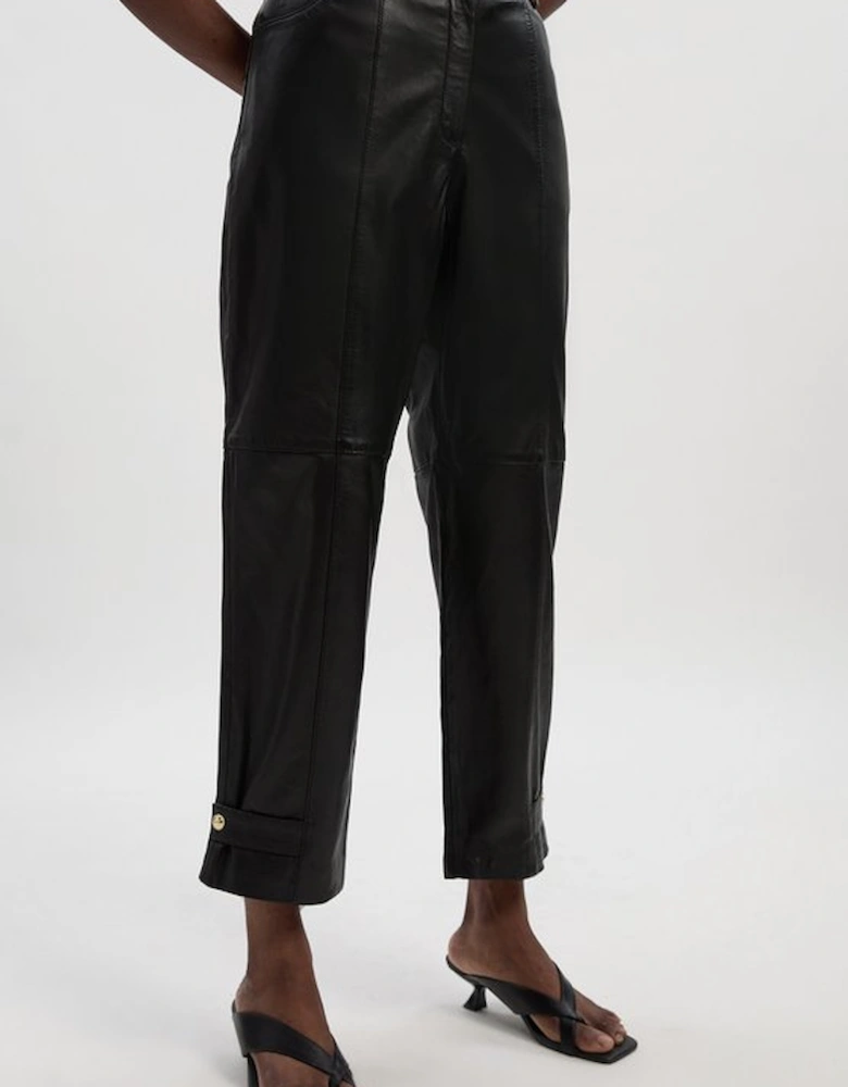 Leather Hem Detail Trouser