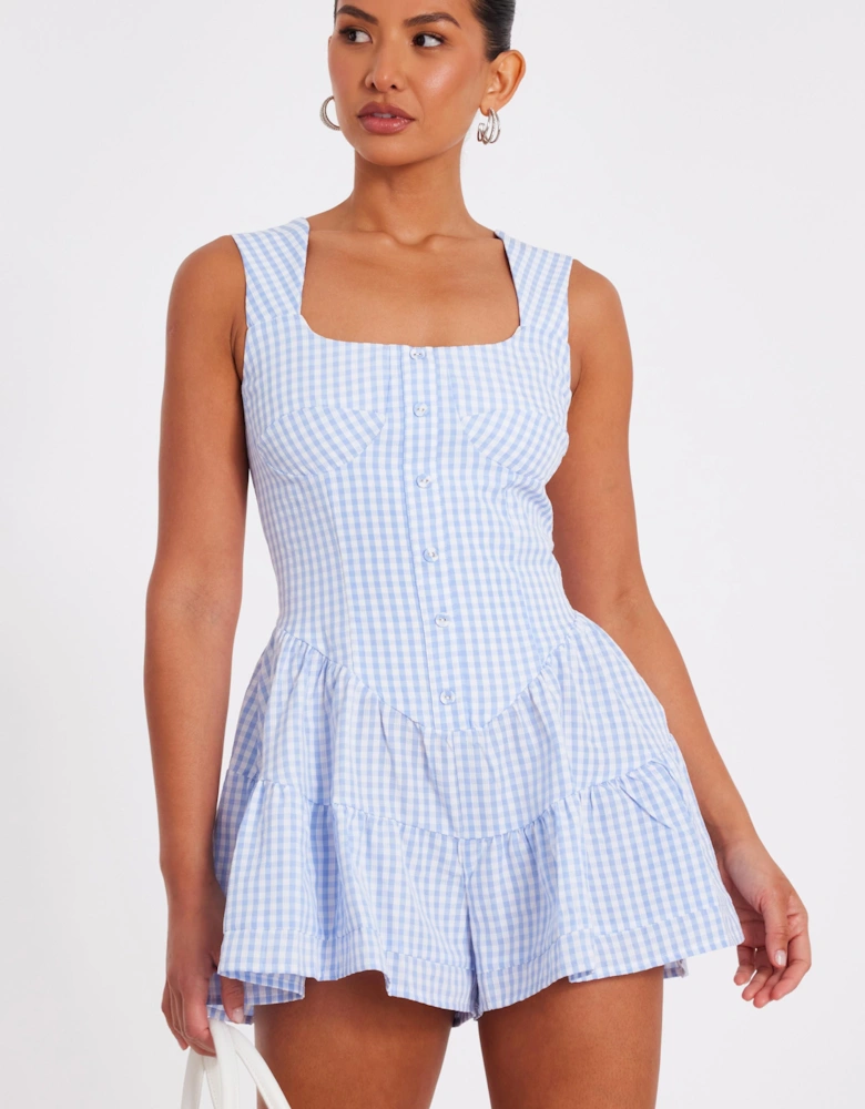Blue Gingham Playsuit