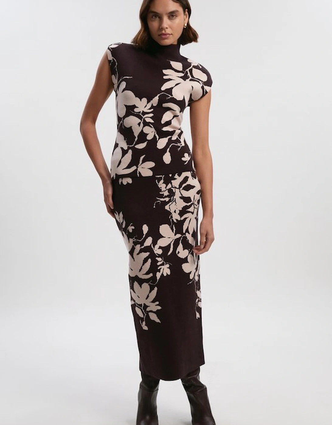 Jacquard Floral Knitted Top