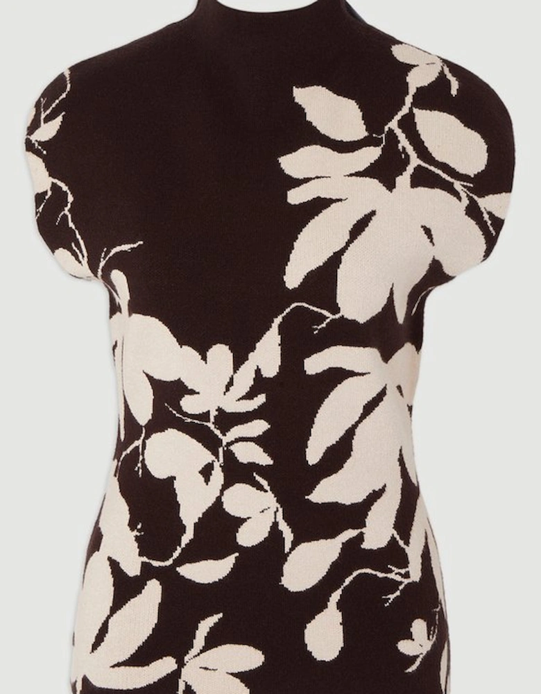 Jacquard Floral Knitted Top