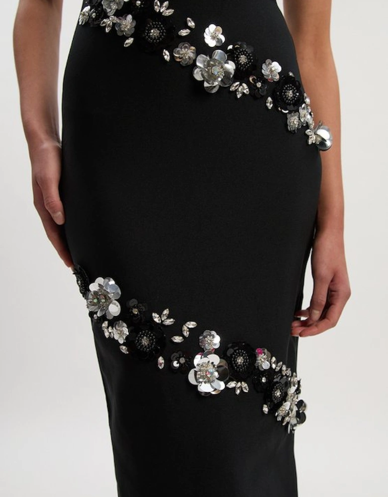 Petite Embellished Figure Form Bandeau Maxi Dress
