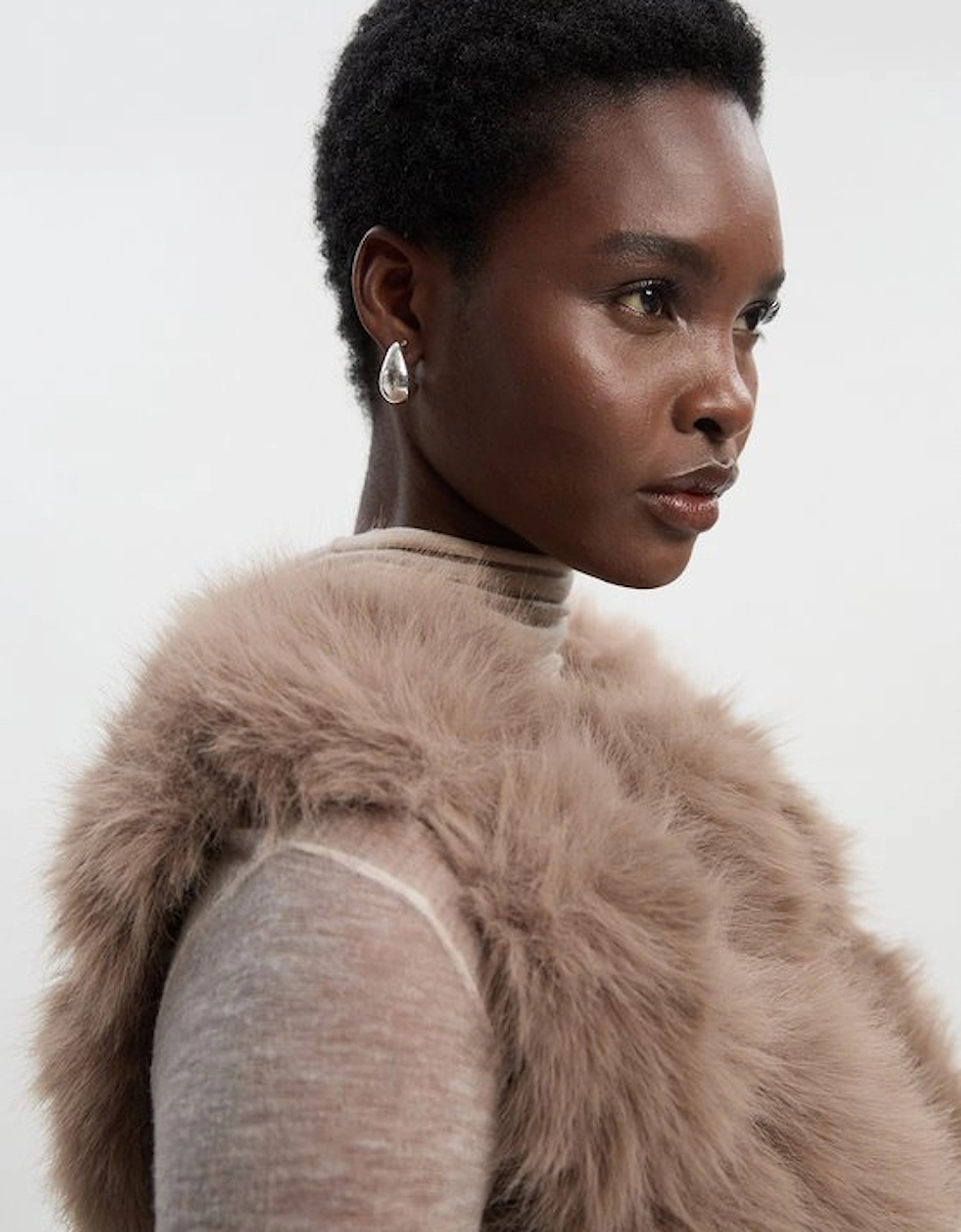 Petite Faux Fur Panelled Gilet