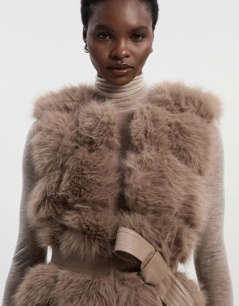 Petite Faux Fur Panelled Gilet