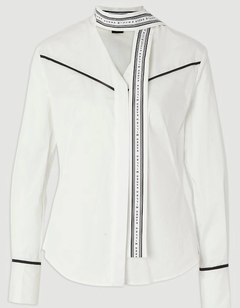 Scarf Detail Woven Shirt