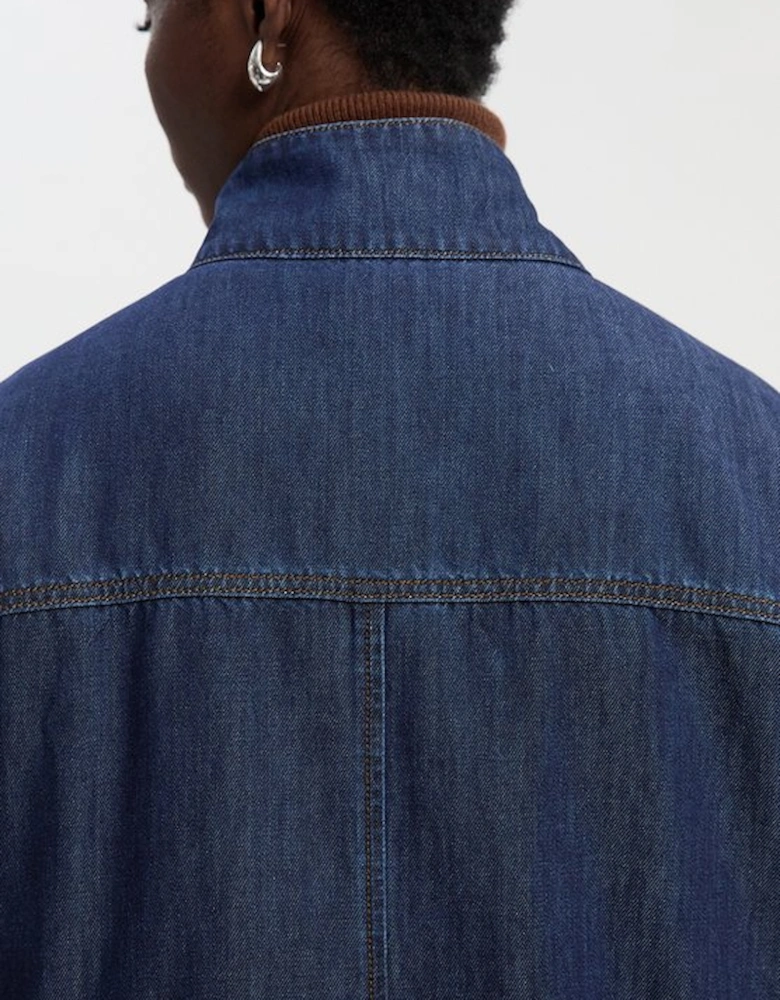 Denim Funnel Neck Jacket