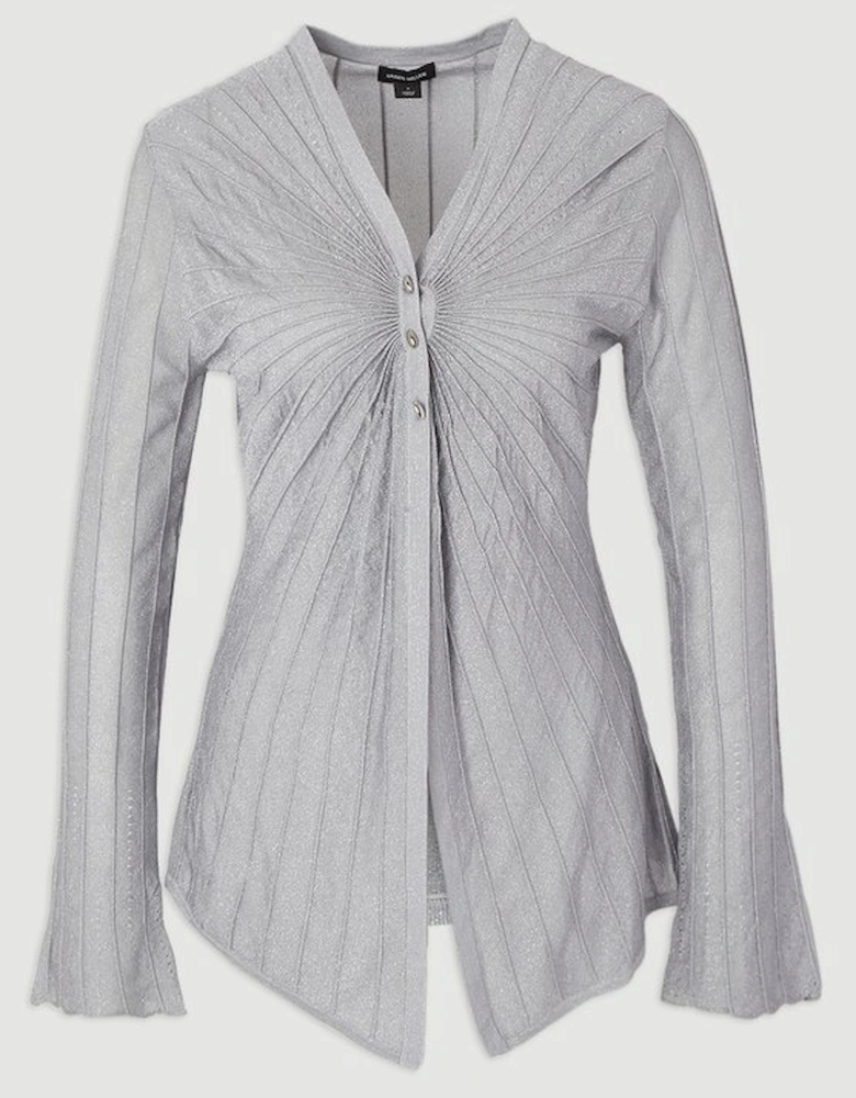 Sparkle Metallic Knitted Fitted Cardigan