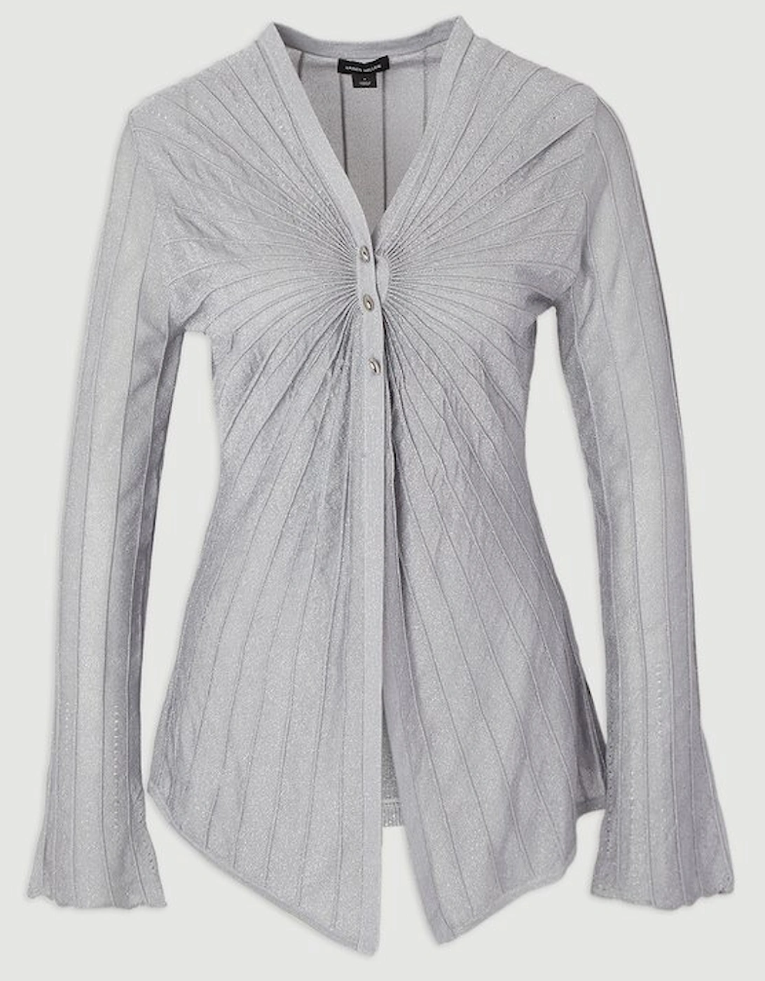 Sparkle Metallic Knitted Fitted Cardigan
