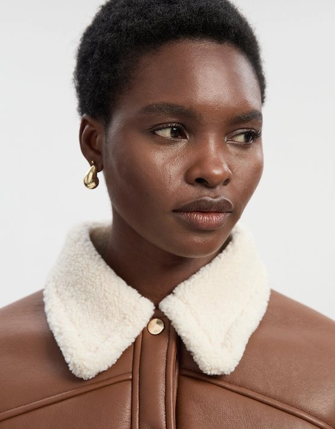 Faux Fur Collar Waisted Coat