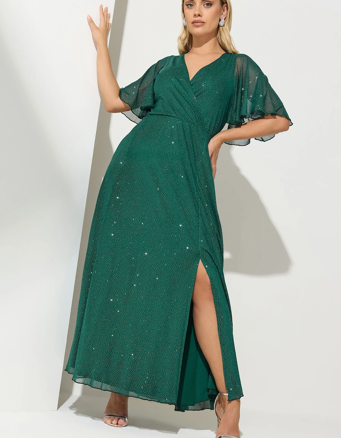 Glitter Wrap Maxi Dress, 2 of 1