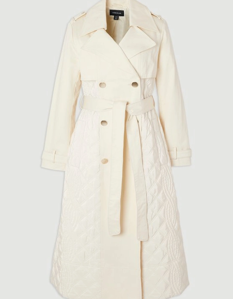 Plus Size Quilted Trench Coat