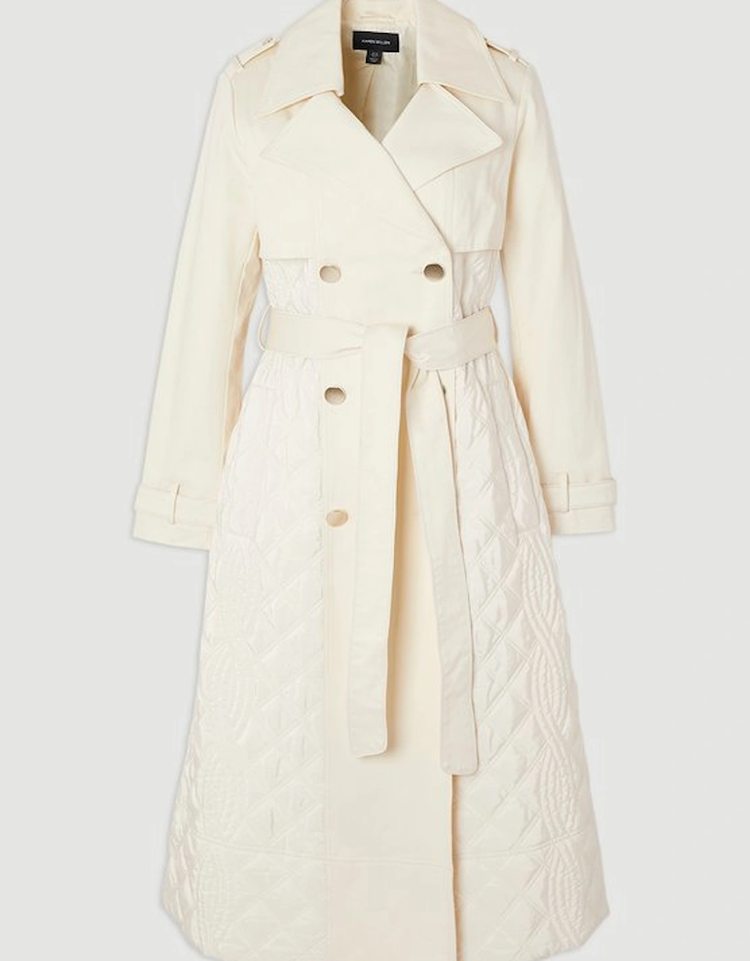 Plus Size Quilted Trench Coat