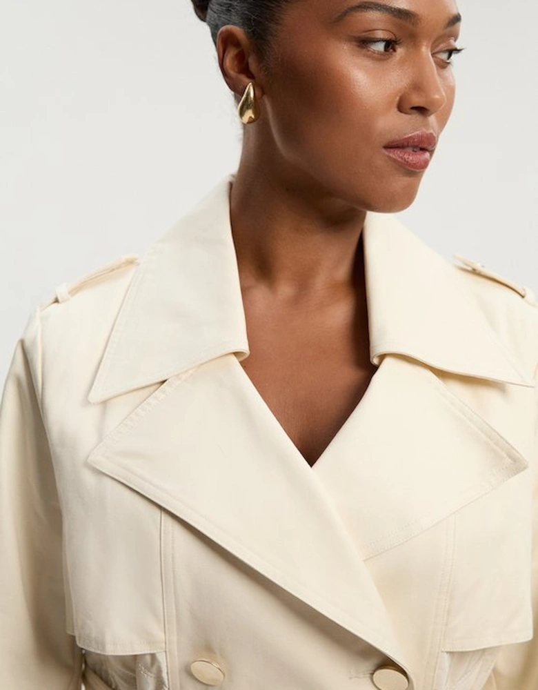 Plus Size Quilted Trench Coat