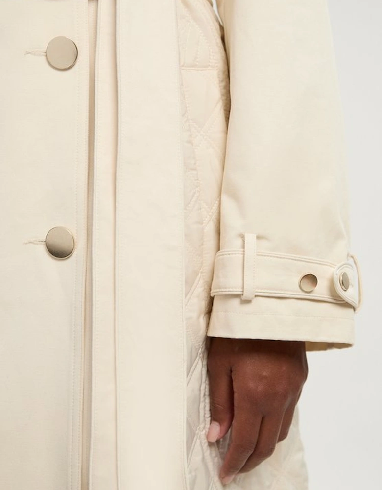 Plus Size Quilted Trench Coat
