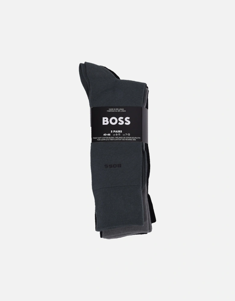 Boss Black 5 Pack Socks Grey/Black