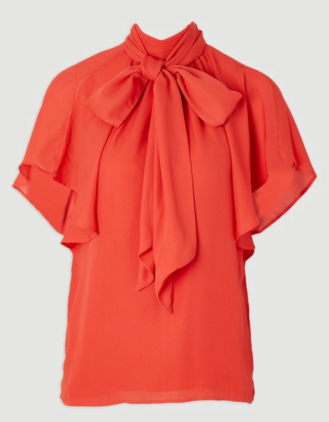 Pussy Bow Tie Woven Georgette Blouse