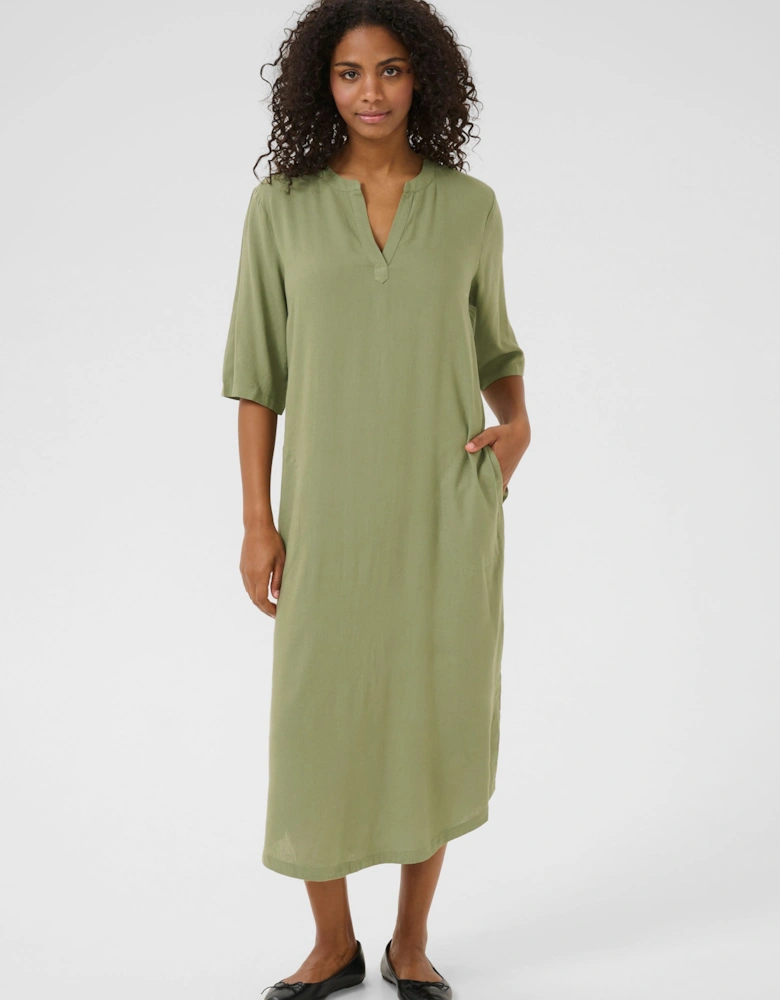 KAmilia 3/4 Sleeve Kaftan Midi Dress Striped