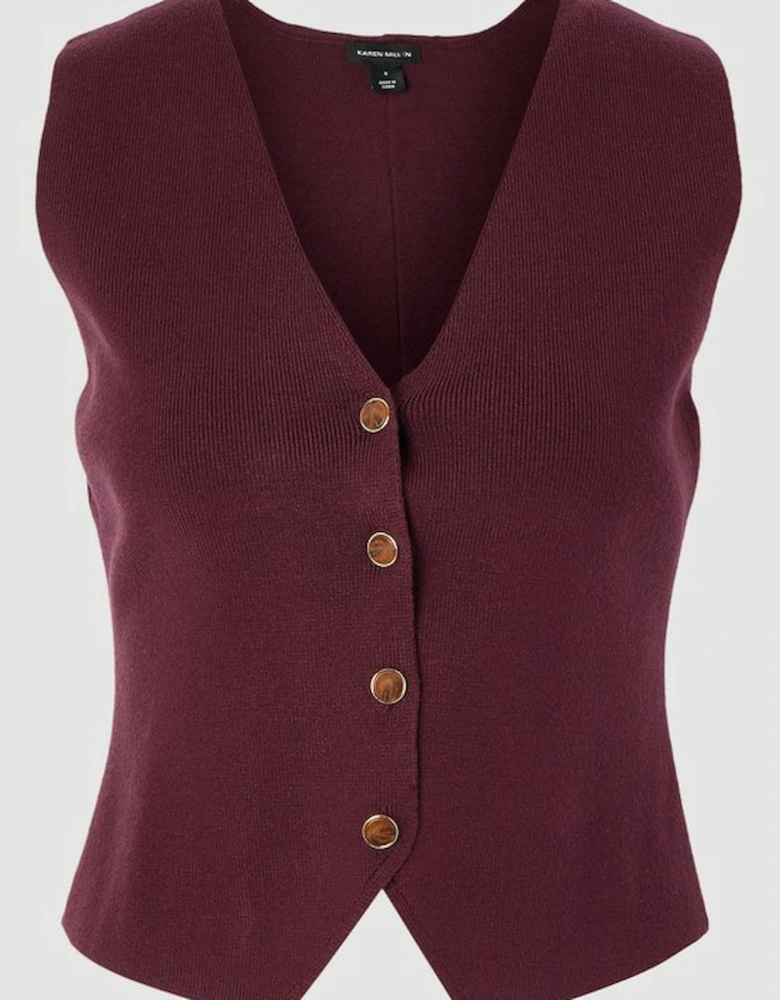 Viscose Blend Knit Waistcoat