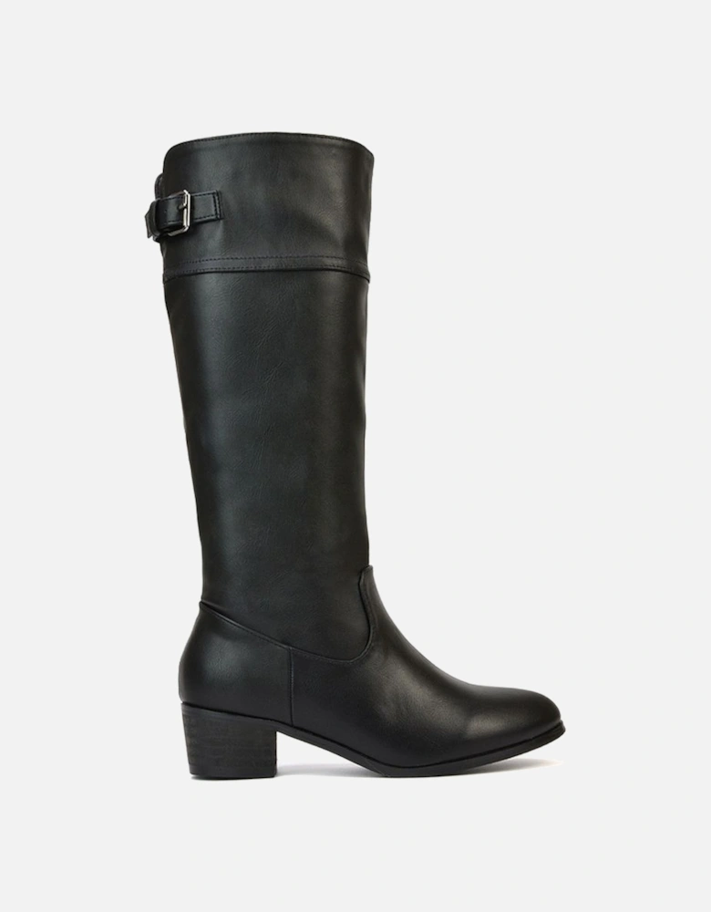 'Caiden' Knee High Boots Low Heel Western Style