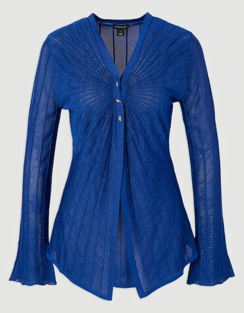 Sparkle Metallic Knitted Fitted Cardigan